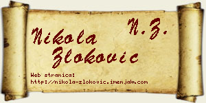 Nikola Zloković vizit kartica